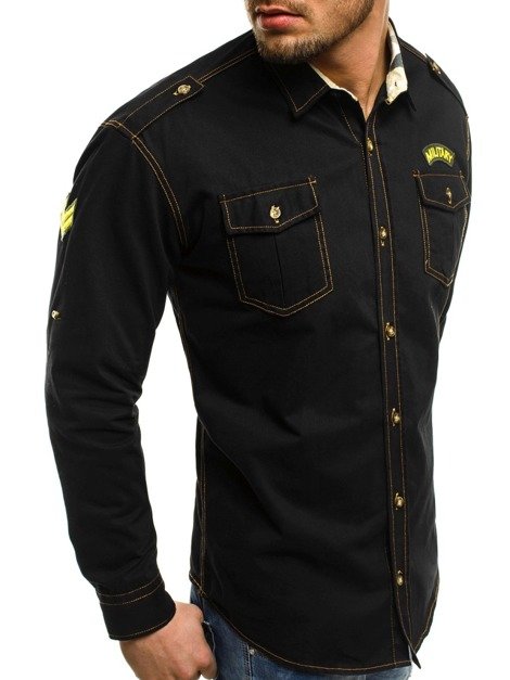 Vīriešu krekls melns NORTH 2504