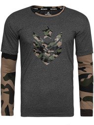 ATHLETIC 1154 Vīriešu T-krekls ar garām piedurknēm grafīta