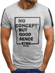 OZONEE JS/SS237 Vīriešu T-krekls pelēks