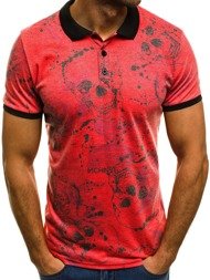 OZONEE MACH/213 Vīriešu polo krekls sarkans