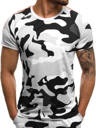 OZONEE MECH/2072T Vīriešu T-krekls melns-balts