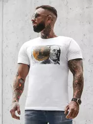 Vīriešu t-krekls balts OZONEE O/BL2260Z